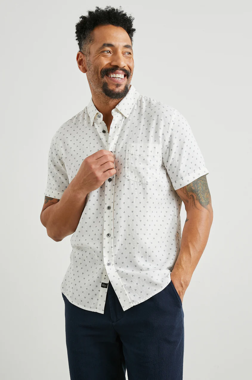 Rails Men's Carson S/S Shirt - Autumn Calico White