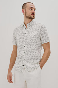 Rails Men's Carson S/S Shirt - Nervous Leaf White