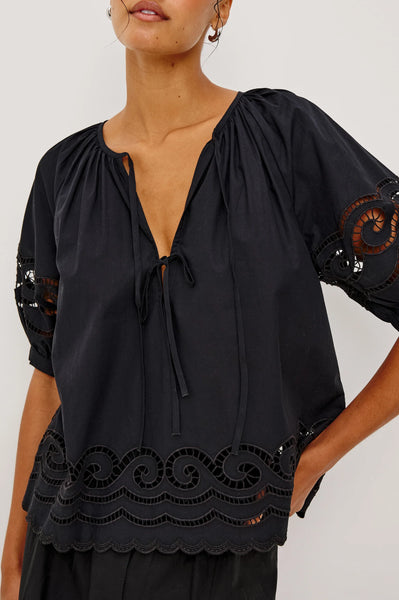 Rails Catalene Top in Black Embriodery