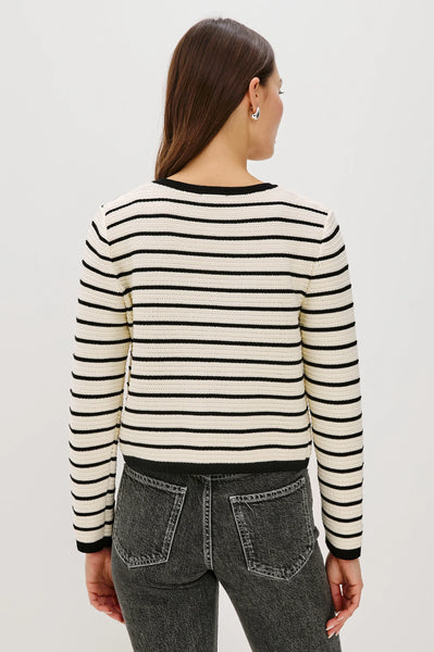 Rails Catania Cardigan in Ivory Black Stripe