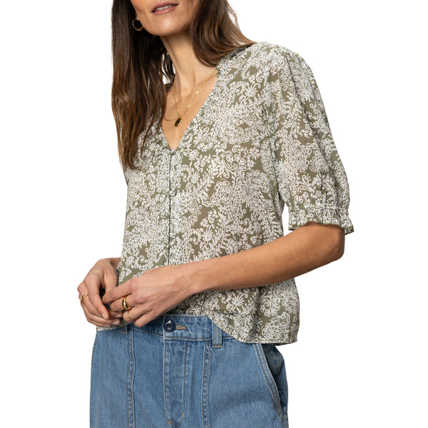 Sanctuary Fall into You Paisley S/S Blouse in Adorned