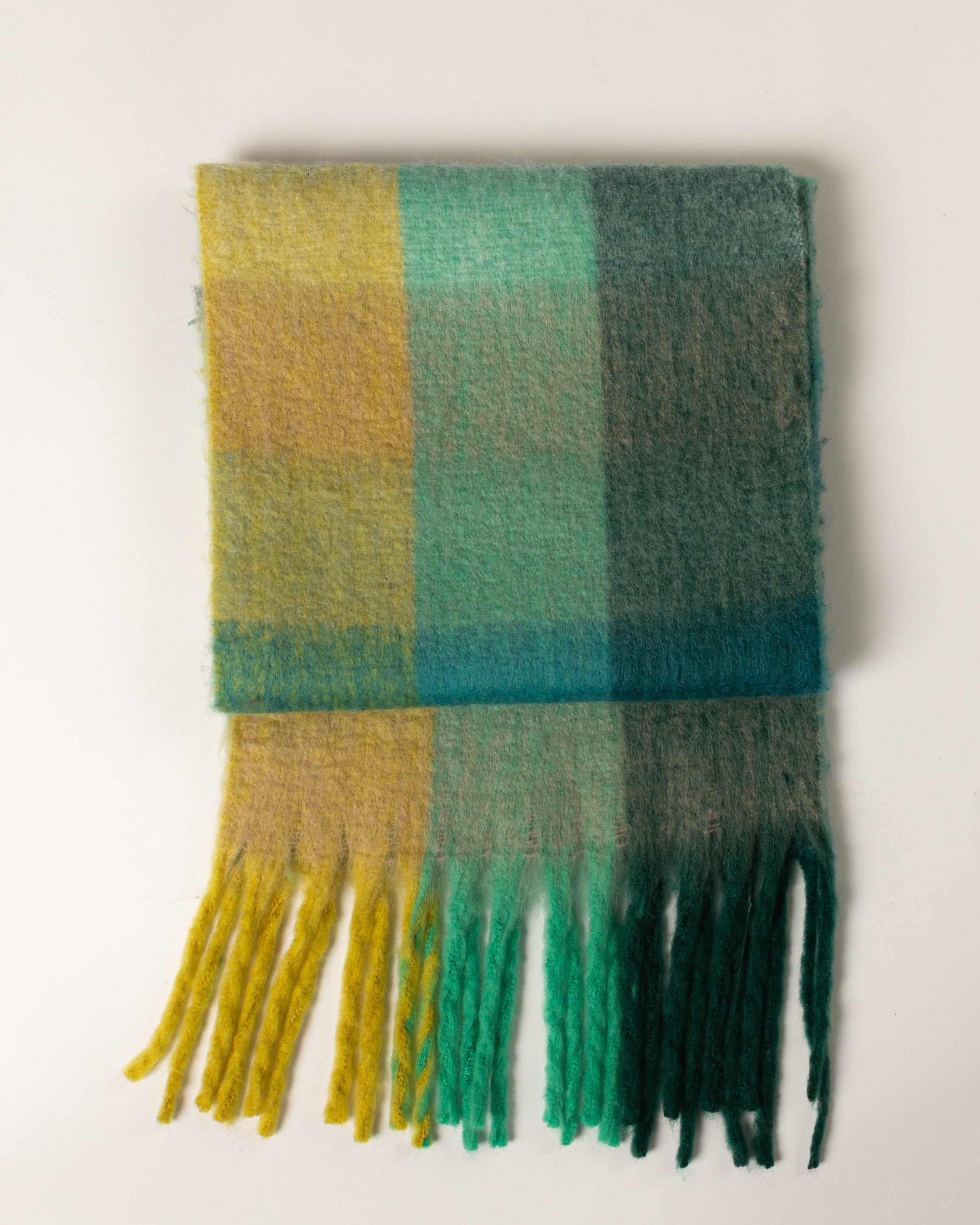 Lyla & Luxe Checked Scarf in Green Sprout Multi
