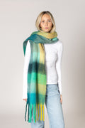 Lyla & Luxe Checked Scarf in Green Sprout Multi