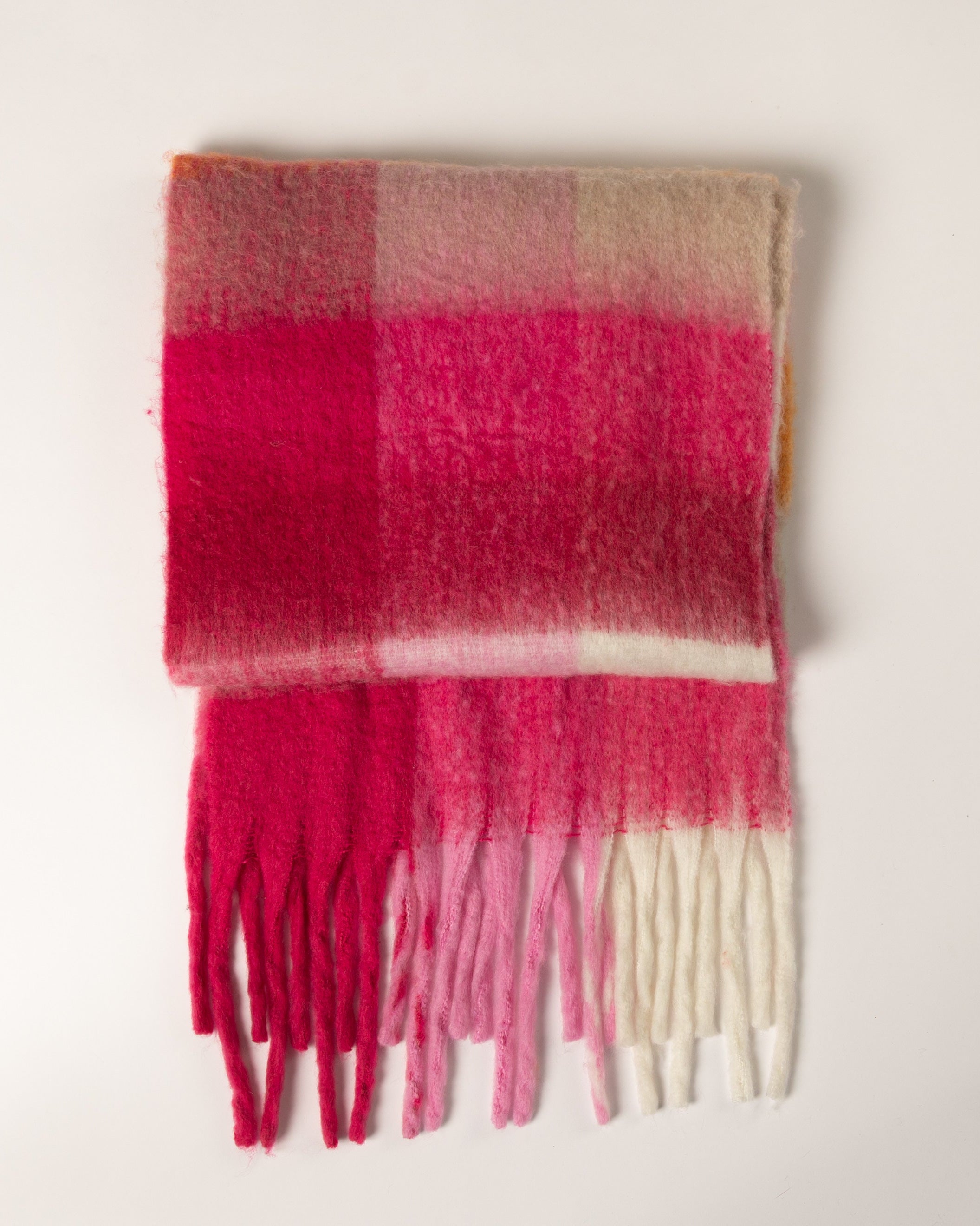 Lyla & Luxe Checked Scarf in Orange Pink Multi