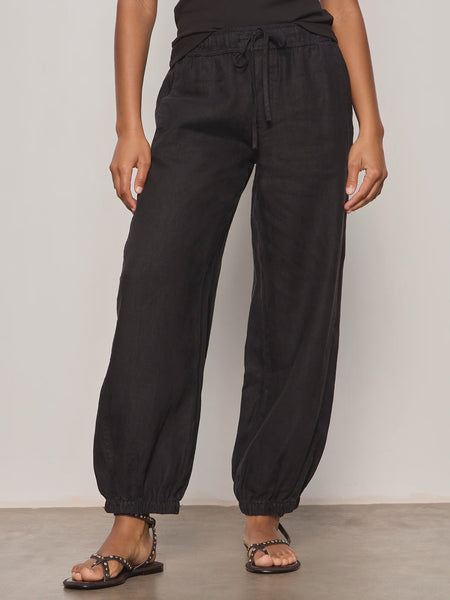 Sanctuary Melody Micro Linen Balloon Pant in Black