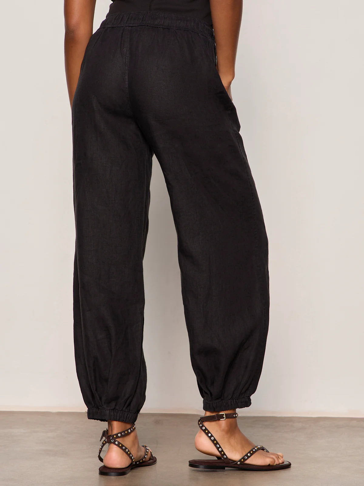 Sanctuary Melody Micro Linen Balloon Pant in Black