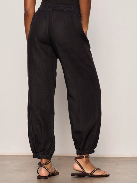Sanctuary Melody Micro Linen Balloon Pant in Black