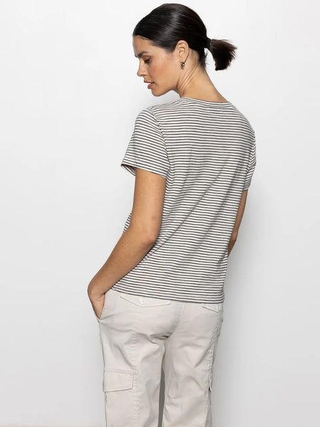 Sanctuary The Perfect Tee in Pumice/Black Stripe