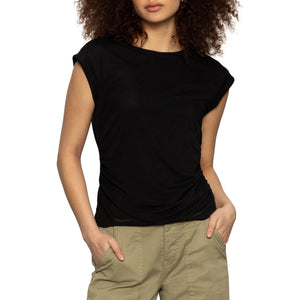Sanctuary Charisma Dolman Sleeve Mesh Tee in Black