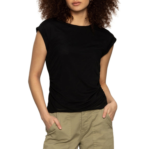 Sanctuary Charisma Dolman Sleeve Mesh Tee in Black