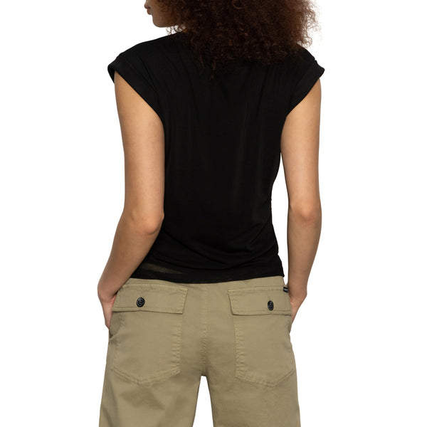 Sanctuary Charisma Dolman Sleeve Mesh Tee in Black