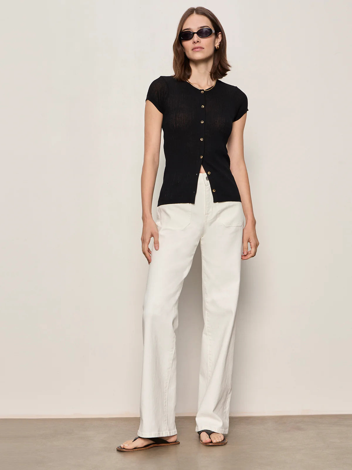 Sanctuary Soft Focus Ribbed Top in Black