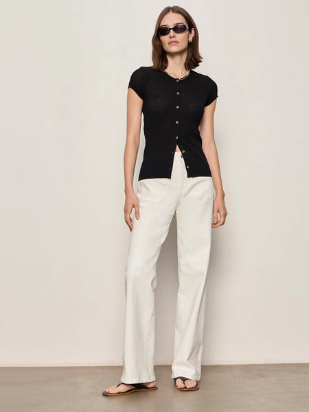Sanctuary Soft Focus Ribbed Top in Black