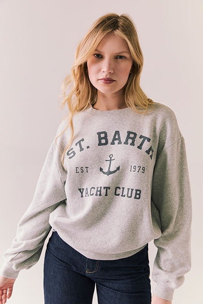 Chaser St. Barth Yacht Club Pullover in Heather Grey