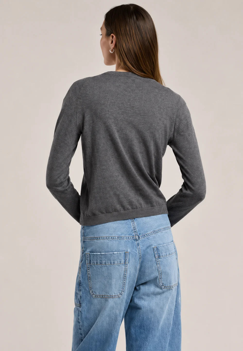 Velvet Roxy Lux Cotton Cashmere Top in Medium Heather Grey