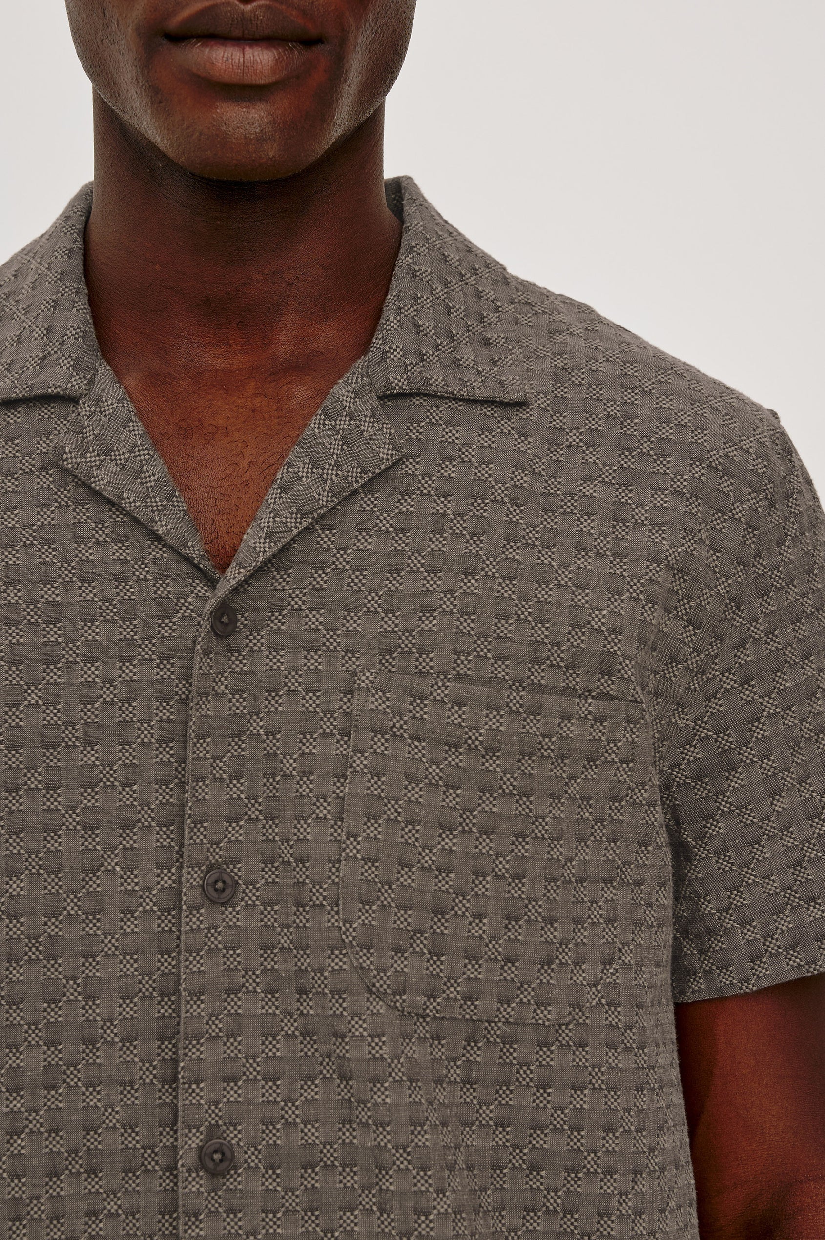 Rails Men's Davis Camp Collar Shirt in Coffe Jupe