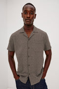 Rails Men's Davis Camp Collar Shirt in Coffe Jupe