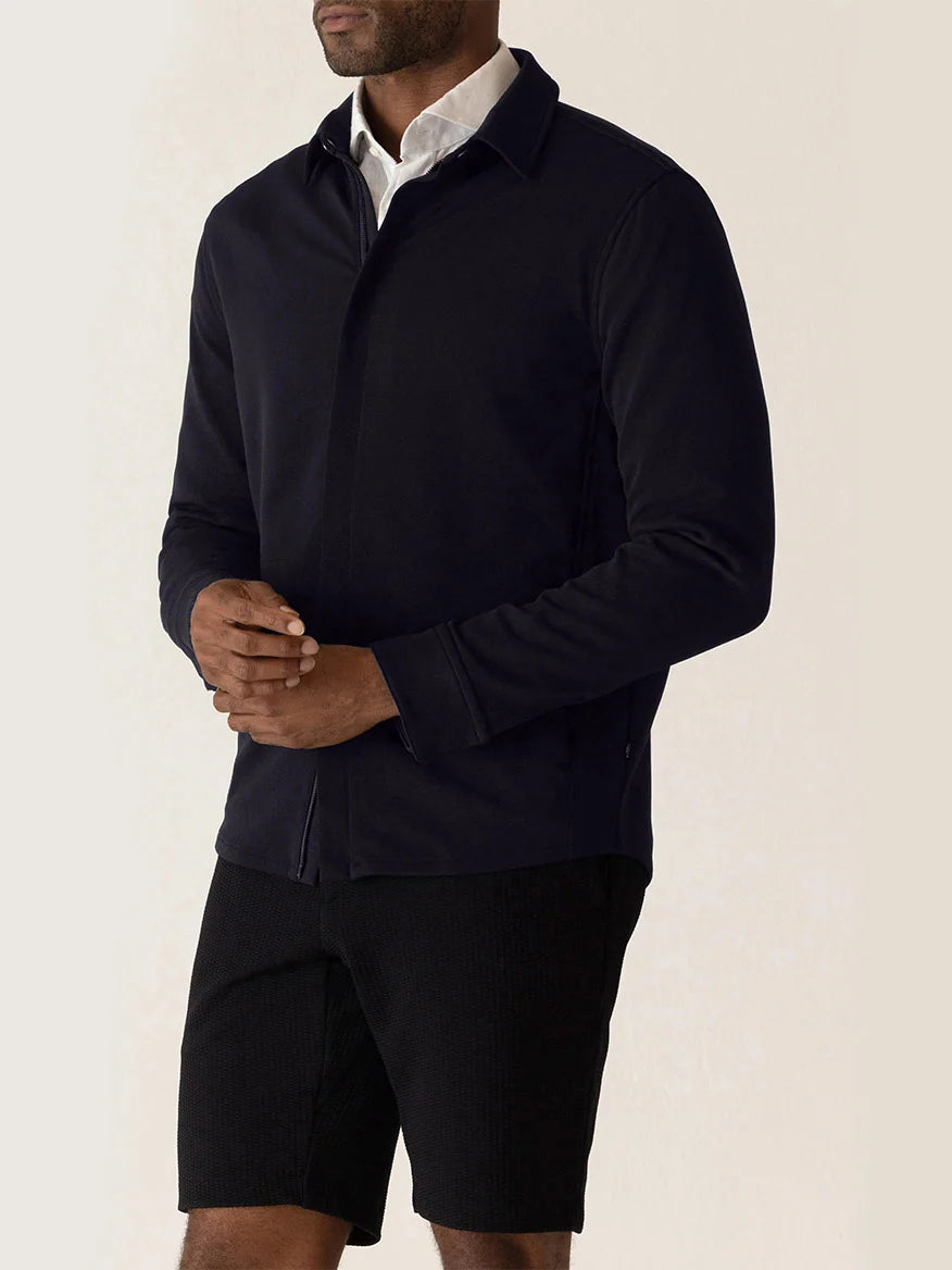 DEKE LS Getaway Shirt Jacket in Twilight Twill Jersey - Midnight