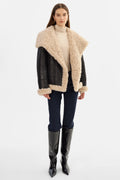 LAMARQUE Demi Faux Shearling in Black/Beige