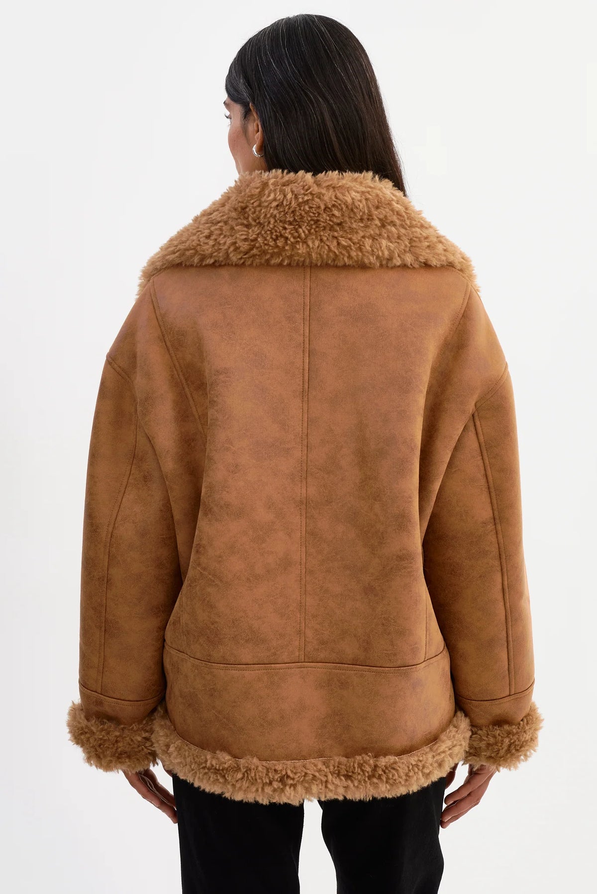 LAMARQUE Demi Faux Shearling in Mocha