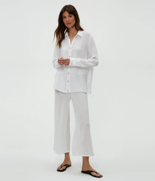 Michael Stars Leo Button Down Shirt in White