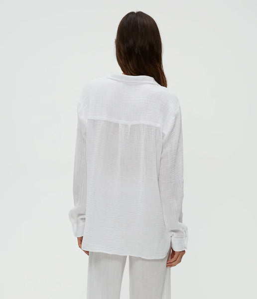 Michael Stars Leo Button Down Shirt in White