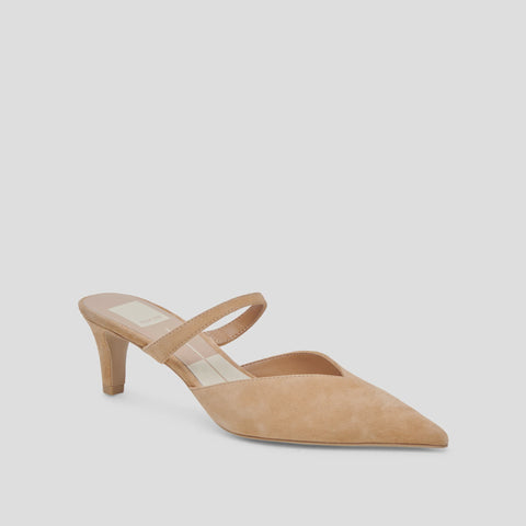 dolce vita kanika pointed toe mid heel in tan suede