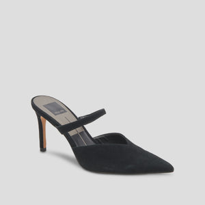 dolce vita kanika pointed toe heel in onyx suede