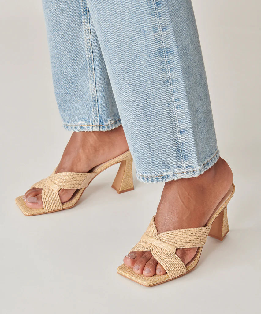 ドルチェ・ヴィータ Dolce Vita Haize レディース ヒール パンプス Black Stella 取寄) ドルチェヴィータ ハイズ Dolce Vita Haize Black⁄Natural Raffia