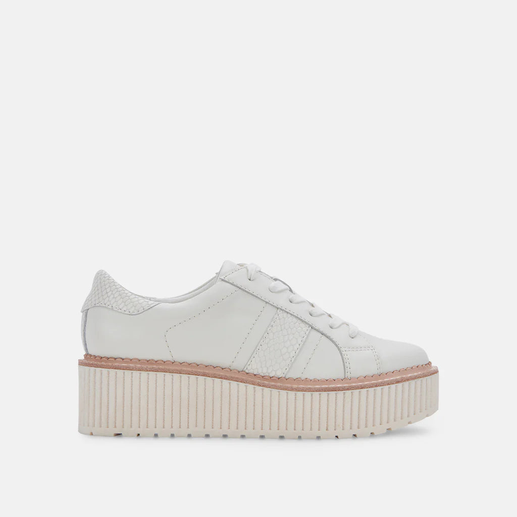 Dolce Vita Tiger Sneaker in White Leather