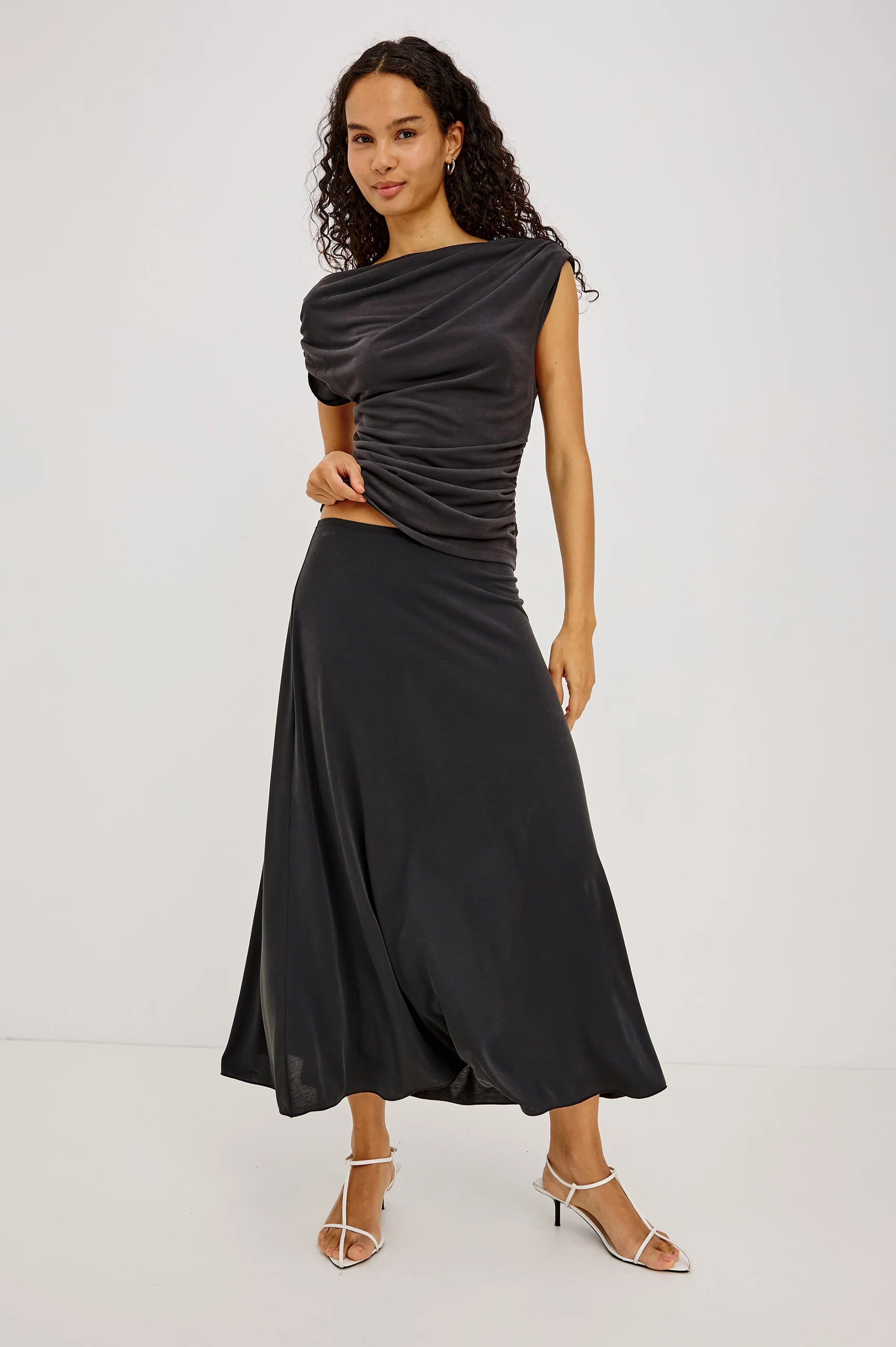 Rails Dominic Off-The-Shoulder Top in Ash