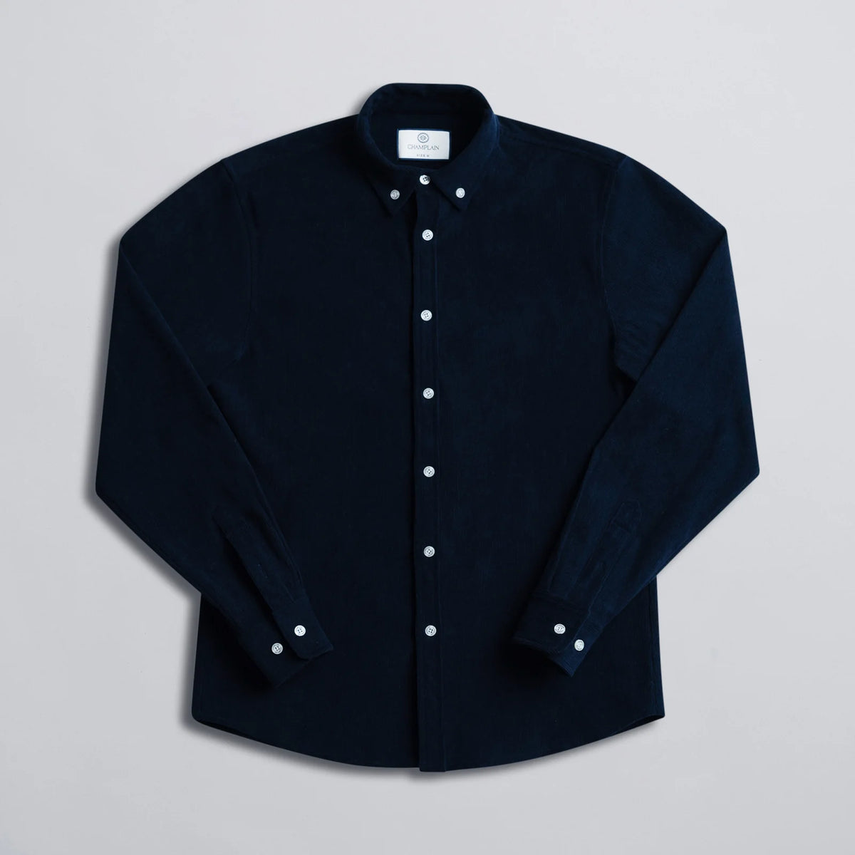 Champlain Cord Button Down Shirt in Navy