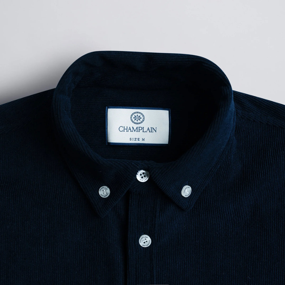 Champlain Cord Button Down Shirt in Navy