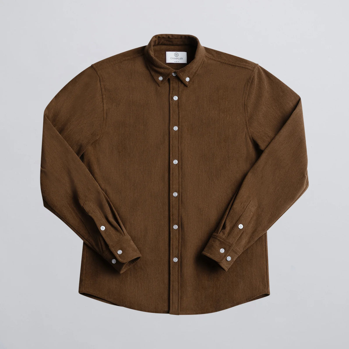 Champlain Cord Button Down Shirt in Brown