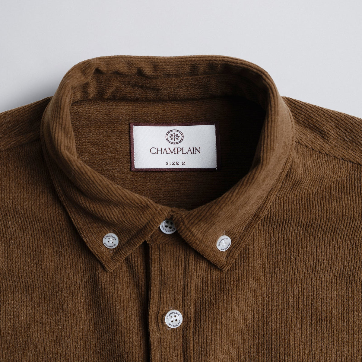 Champlain Cord Button Down Shirt in Brown