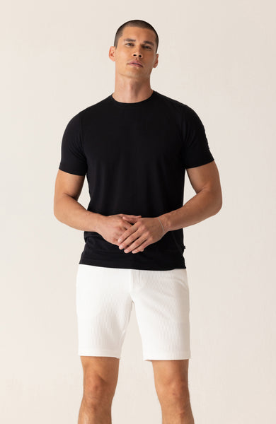 DEKE SS Modern Crew T-Shirt in Soft Techno Jersey - Black
