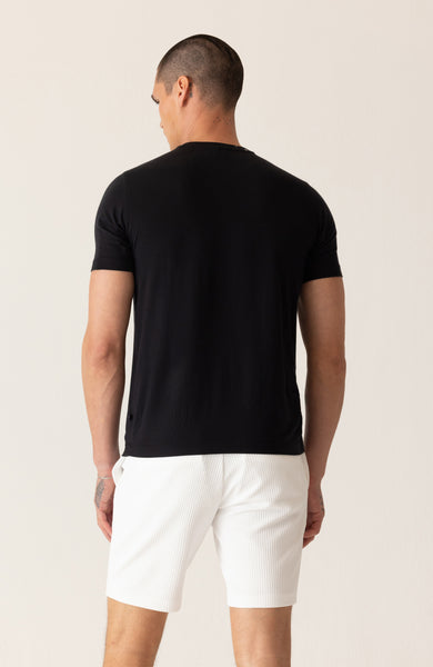 DEKE SS Modern Crew T-Shirt in Soft Techno Jersey - Black