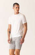 DEKE SS Modern Crew T-Shirt in Soft Techno Jersey - Optic White