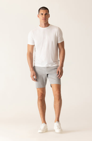 DEKE SS Modern Crew T-Shirt in Soft Techno Jersey - Optic White