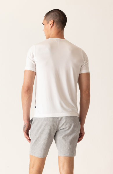 DEKE SS Modern Crew T-Shirt in Soft Techno Jersey - Optic White