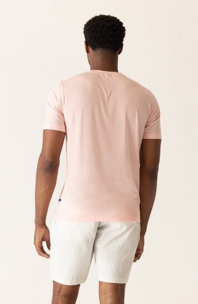 DEKE SS Modern Crew T-Shirt in Soft Techno Jersey - Rose All-Day