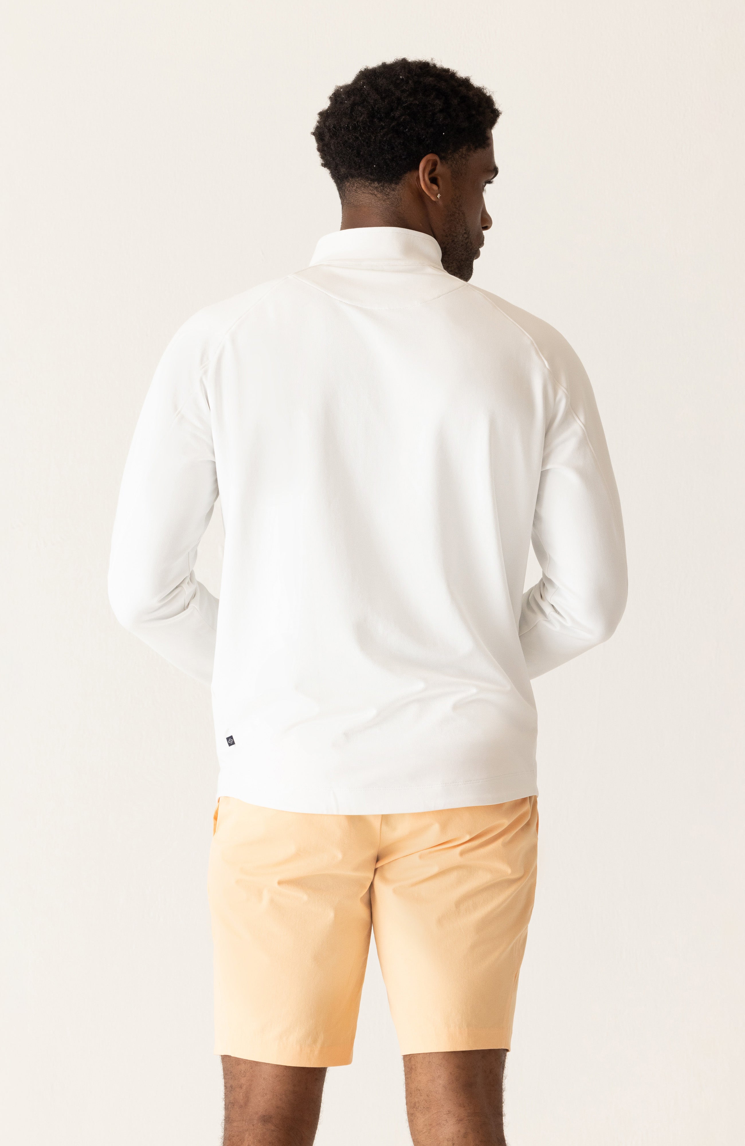 DEKE LS 1/4 Zip in Techno Microlight French Terry - White
