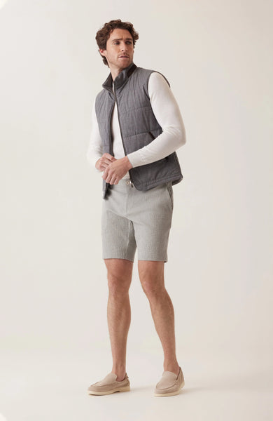 DEKE OASIS Bermuda Short Seersucker - Grey Heathr Mini Check