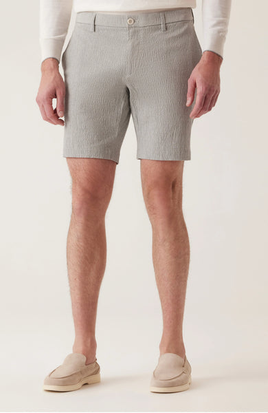 DEKE OASIS Bermuda Short Seersucker - Grey Heathr Mini Check