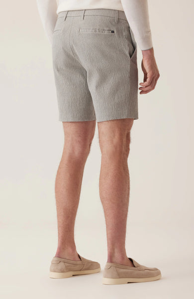 DEKE OASIS Bermuda Short Seersucker - Grey Heathr Mini Check