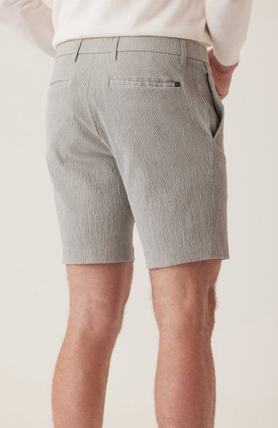 DEKE OASIS Bermuda Short Seersucker - Grey Heathr Mini Check