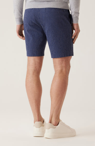 DEKE OASIS Bermuda Short Seersucker - Indigo Heather Pinstripe