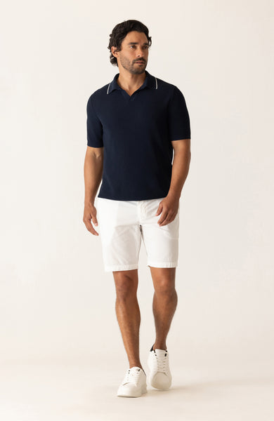 DEKE GALAXY Bermuda Short in Supernatural Seersucker - White