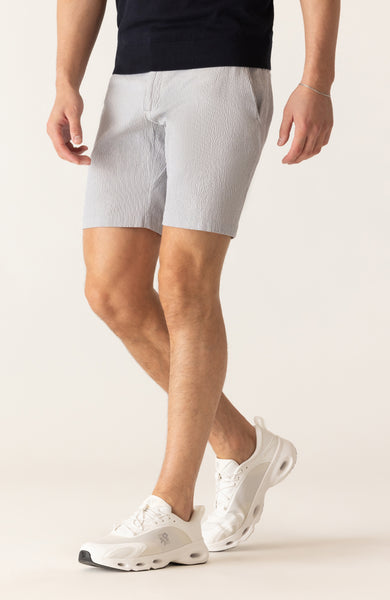 DEKE GALAXY Bermuda Short in Supernatural Seersucker - Indigo
