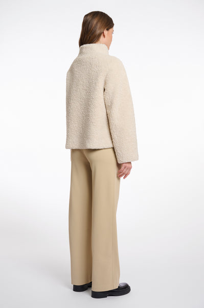 RINO & PELLE Denu Teddy Jacket with High Collar in Birch